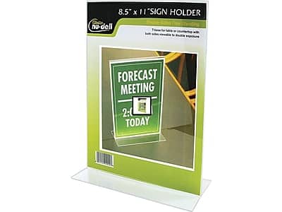 Photos - File Folder / Lever Arch File Clear Nu-Dell - NuDell Sign Holder, 8.5" x 11" Plastic - 38020Z
