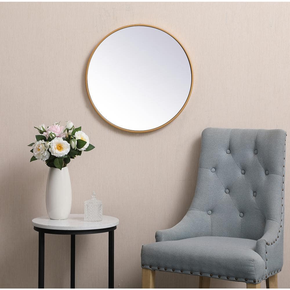 Elegant Decor - Metal frame round mirror 21 inch - Brass price history on PriceWatchPro