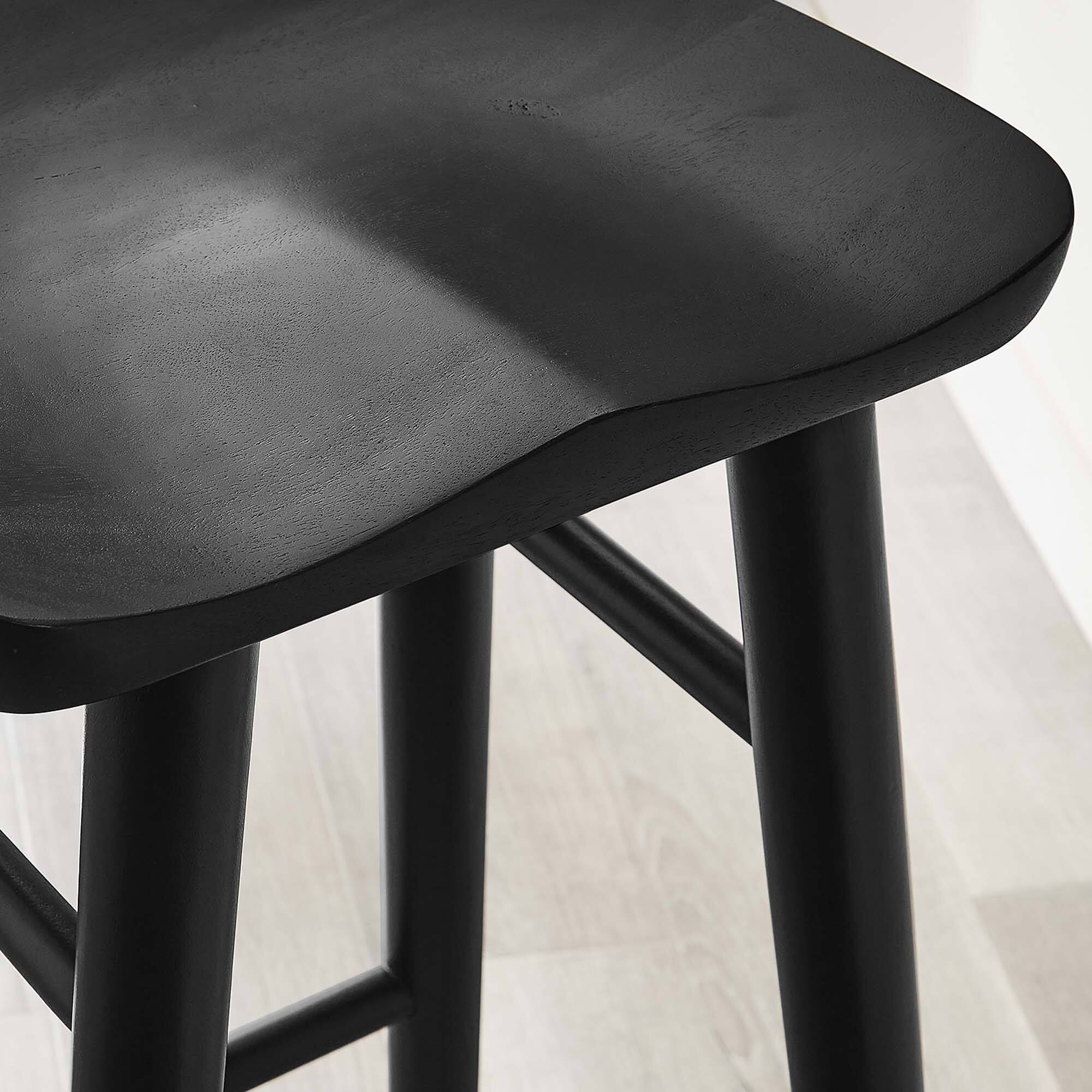 Alt View 6. Modway - Saville Backless Wood Bar Stools Set of 2 - Black.