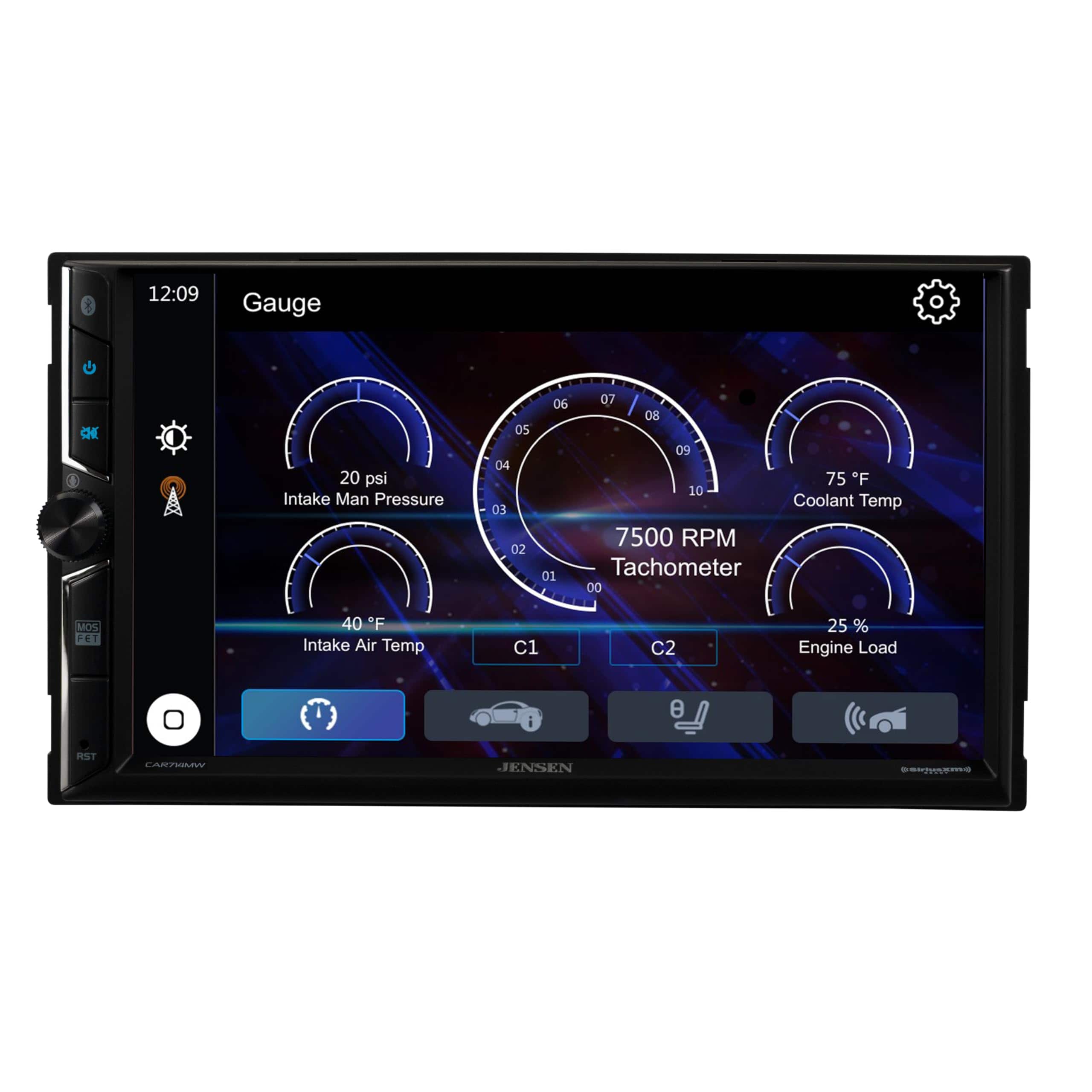 Jensen - CAR714MW 7" Double-DIN Digital Multimedia Receiver with Bluetooth, CarPlay/Android Auto Compatibility - Black