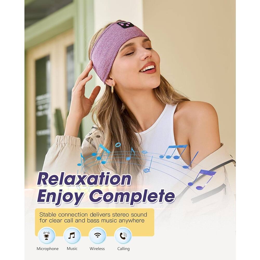 Relaxation  
Enjoy Complete  

Stable connection delivers stereo sound for clear call and bass music anywhere  

Microphone  
Music  
Wireless  
Calling