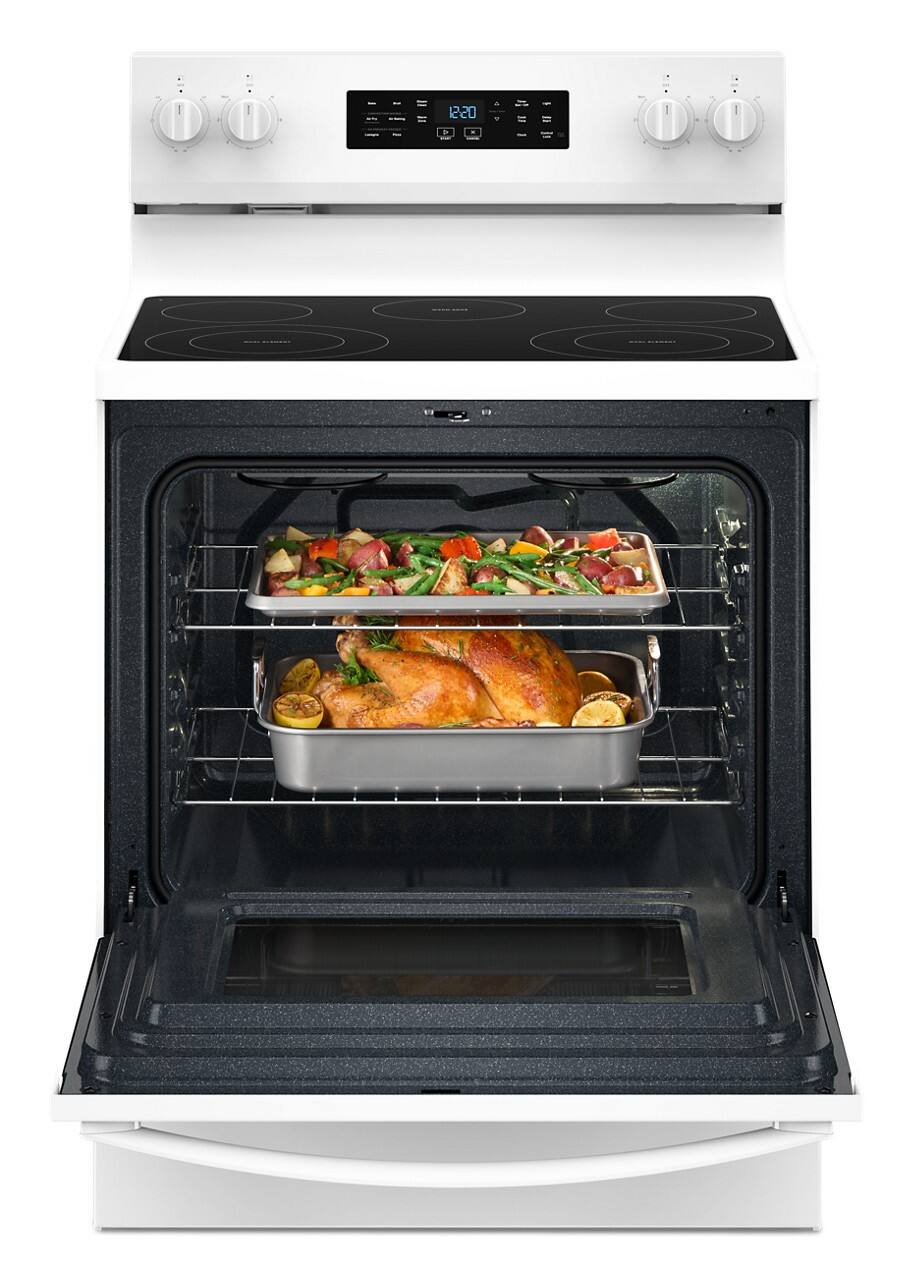 Alt View 2. Whirlpool - 5.3 Cu. Ft. Freestanding Electric Range with Air Cooking Technology and Steam Clean - White.