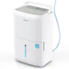 Waykar - 150-Pint Energy Star Quiet Dehumidifier with Bucket and Pump for Bedroom and Basement,Max 7000 sq. ft - White