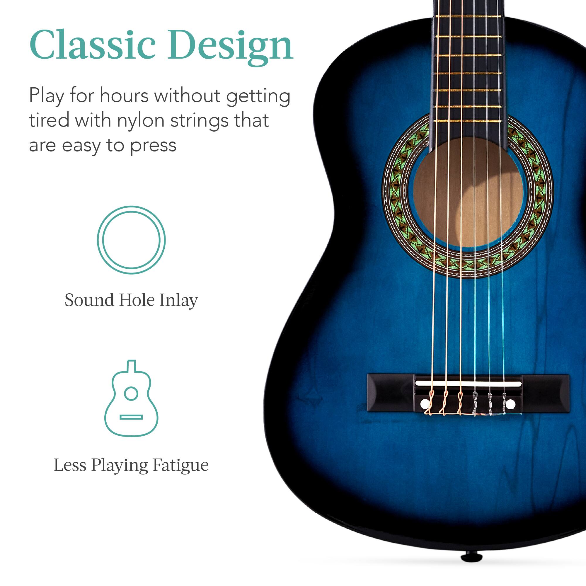 Classic Design

Play for hours without getting tired with nylon strings that are easy to press

Sound Hole Inlay

Less Playing Fatigue
