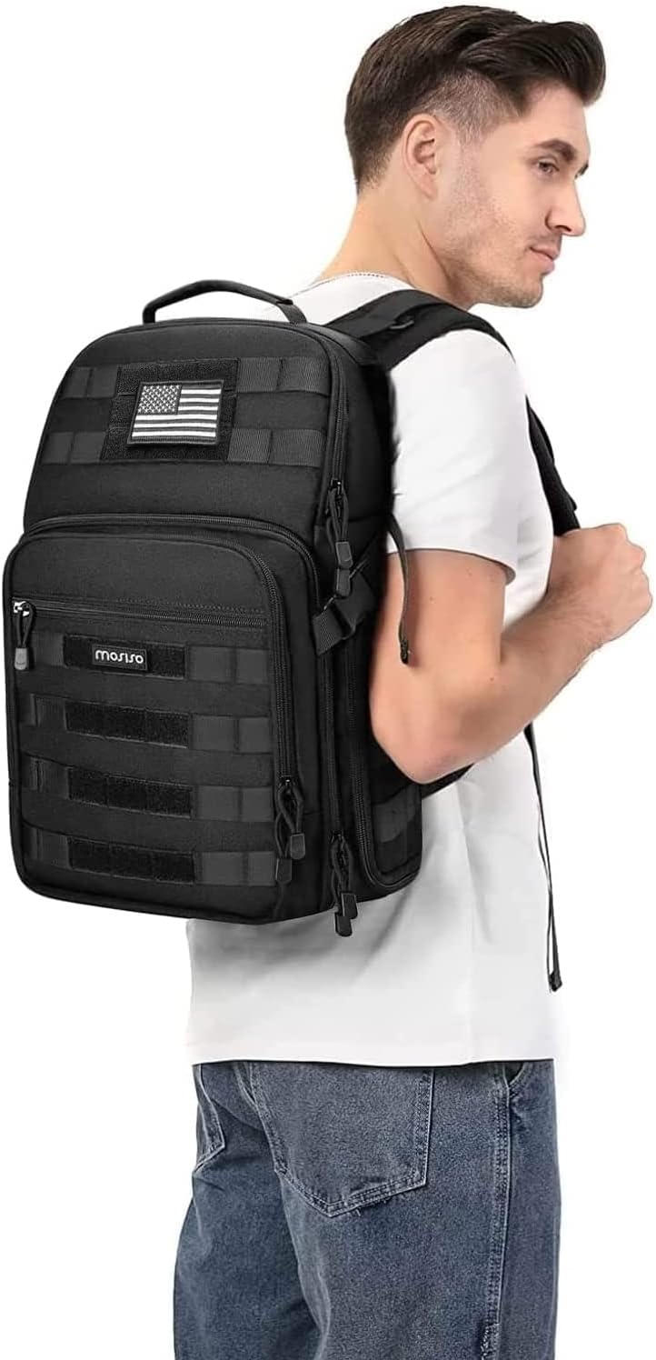 Alt View 2. mosiso - Camera Backpack with Laptop Compartment, Tactical Camera Bag Case  for Canon/Nikon/Sony DSLR/SLR/Mirrorless - Black.