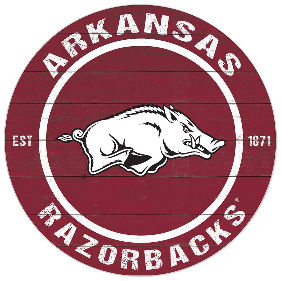 Jardine Arkansas Razorbacks 20'' x 20'' Indoor/Outdoor Circle Sign Red ...