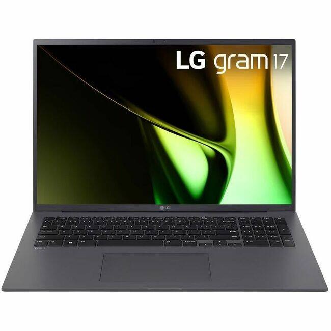 Front. LG - LG gram 17Z90S-V.APC5U1 17" Notebook - WQXGA - 60 Hz - Intel Core Ultra 7 1st Gen 155H - 16 GB - 512 GB PCI Express NVMe - Charcoal Gray.