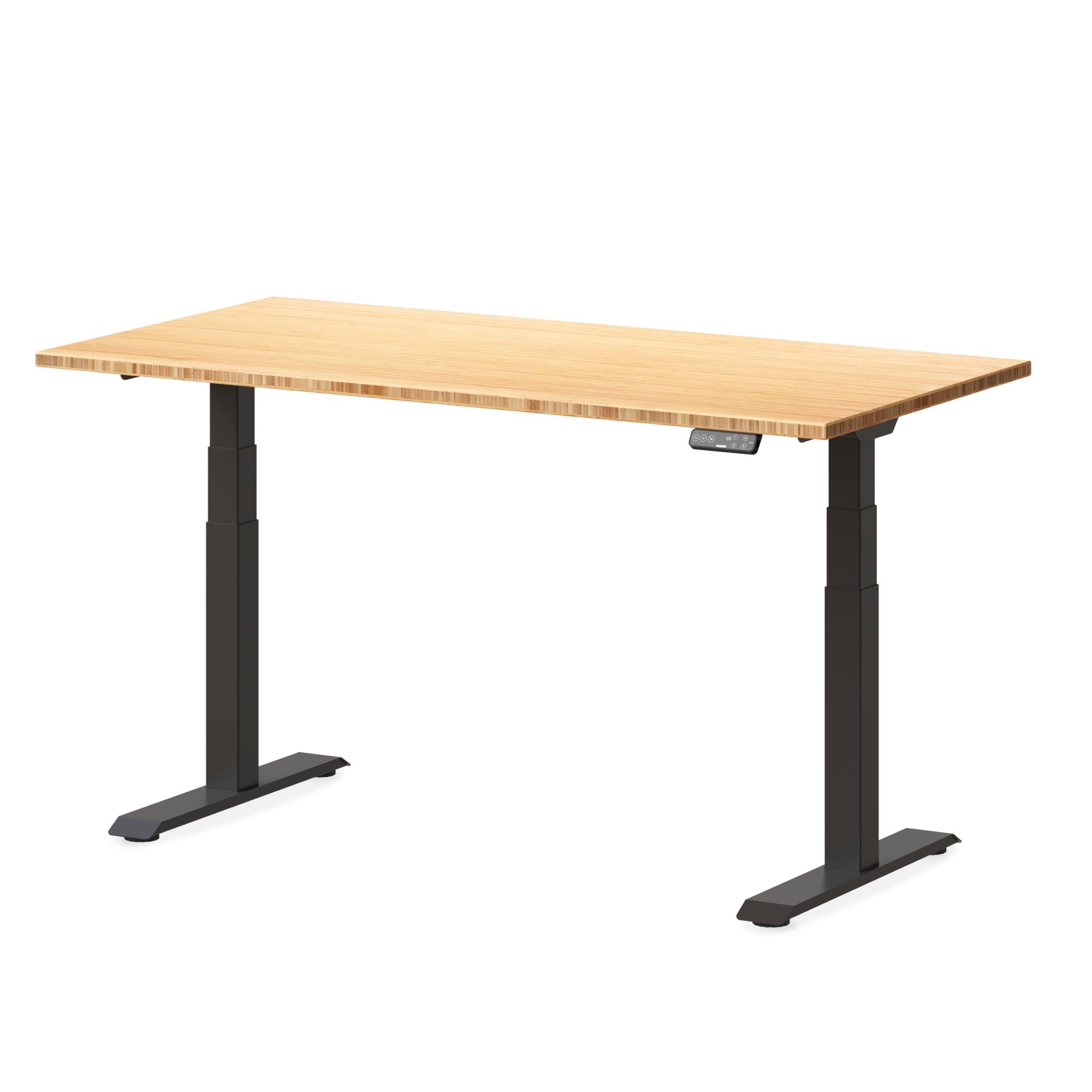 Angle. FlexiSpot - FlexiSpot E7 60''W Electric Adjustable Standing Desk, Bamboo/Black - Bamboo.