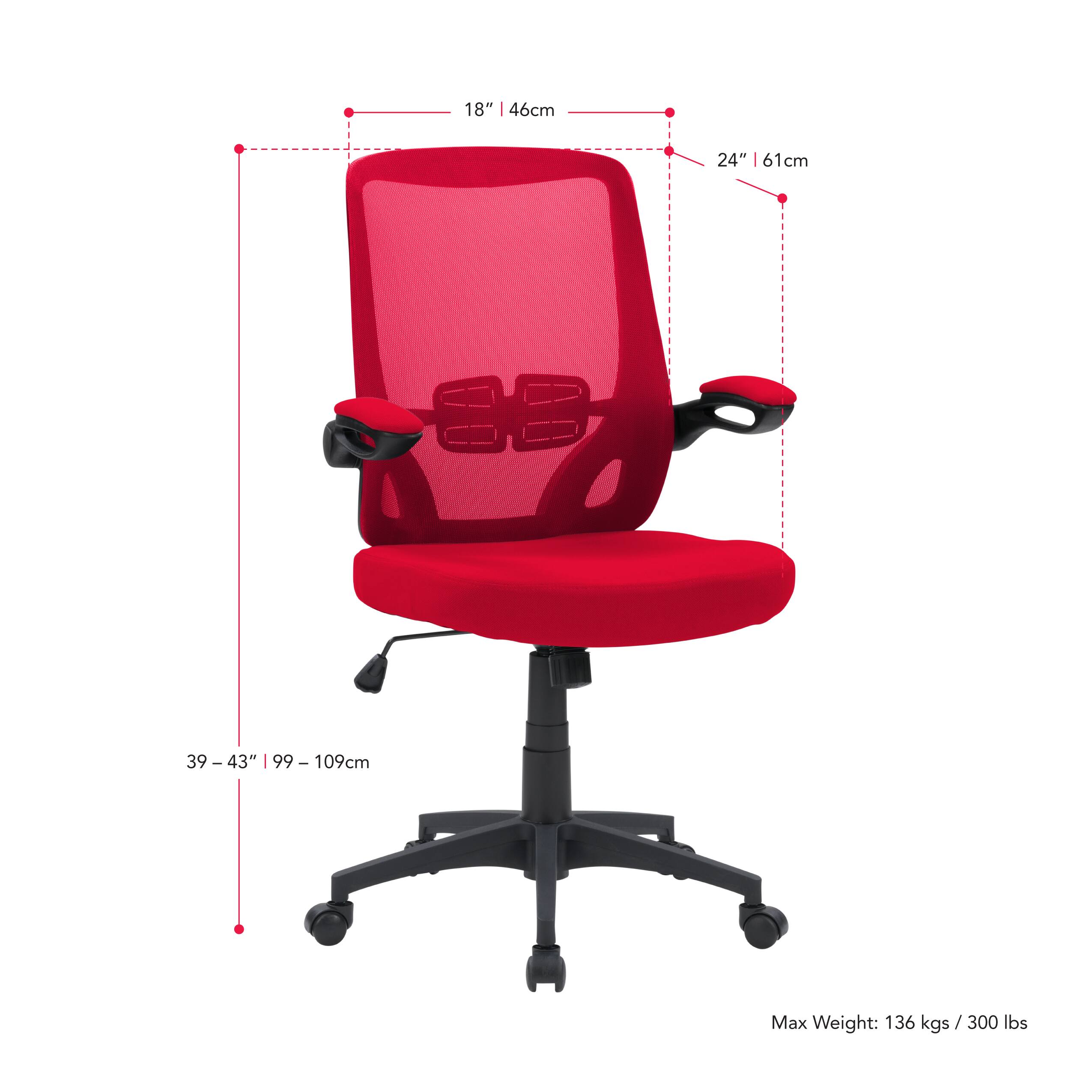Alt View 15. CorLiving - Workspace High Mesh Back Office Chair - Red.