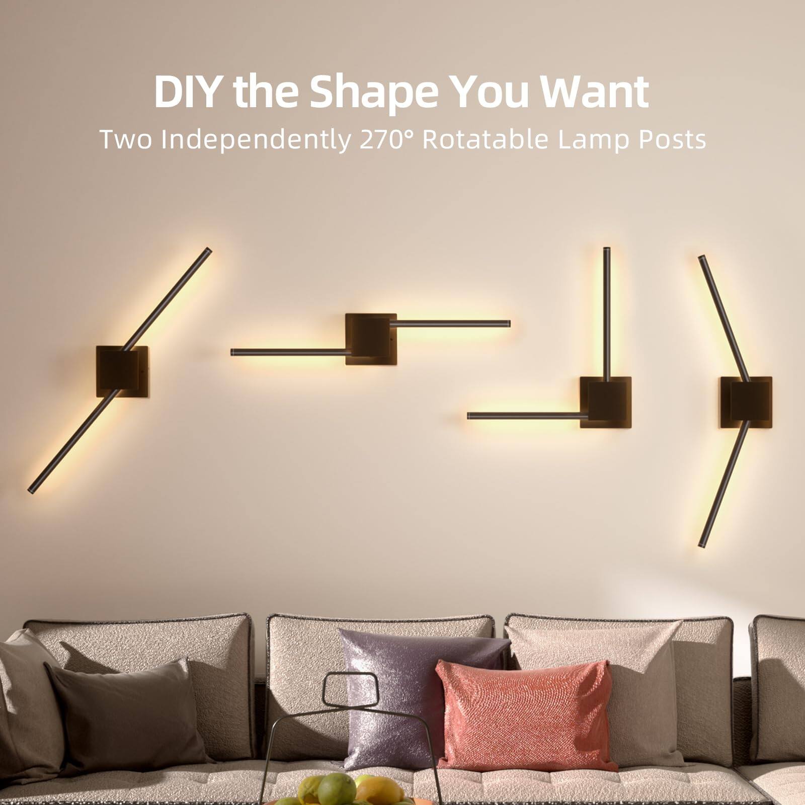 DIY the Shape You Want  
Two Independently 270° Rotatable Lamp Posts
