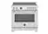 Front. Bertazzoni - 36" Master Series range - Electric self clean oven - 5 induction zones - Stainless Steel.