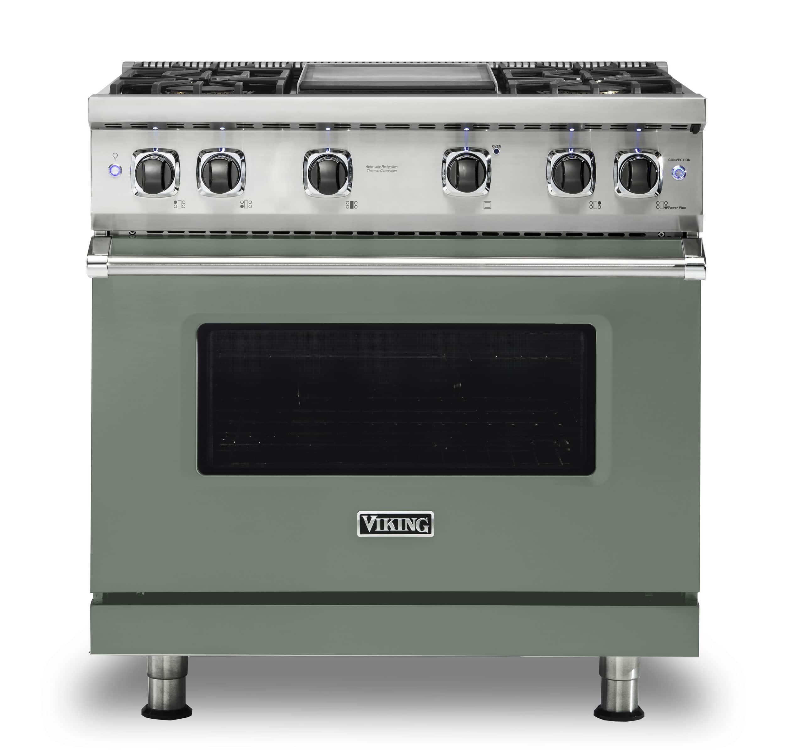 Viking - 5-Series Gas Sealed Burner Range - Eucalyptus - Front_Zoom