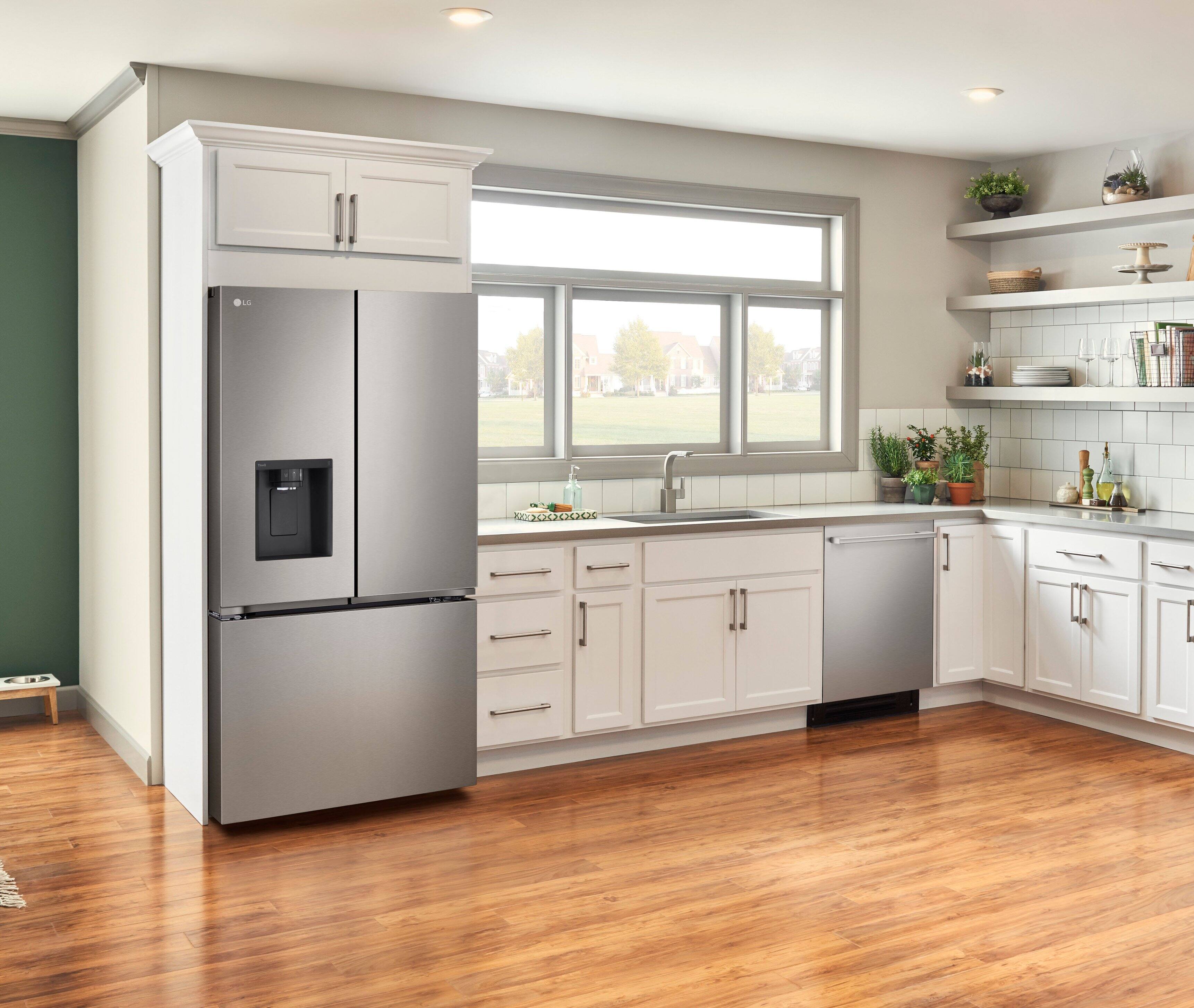 Alt View 25. LG - Counter-Depth MAX 25.5 Cu. Ft. French Door Smart Refrigerator with Ice Plus - PrintProof Noble Steel.