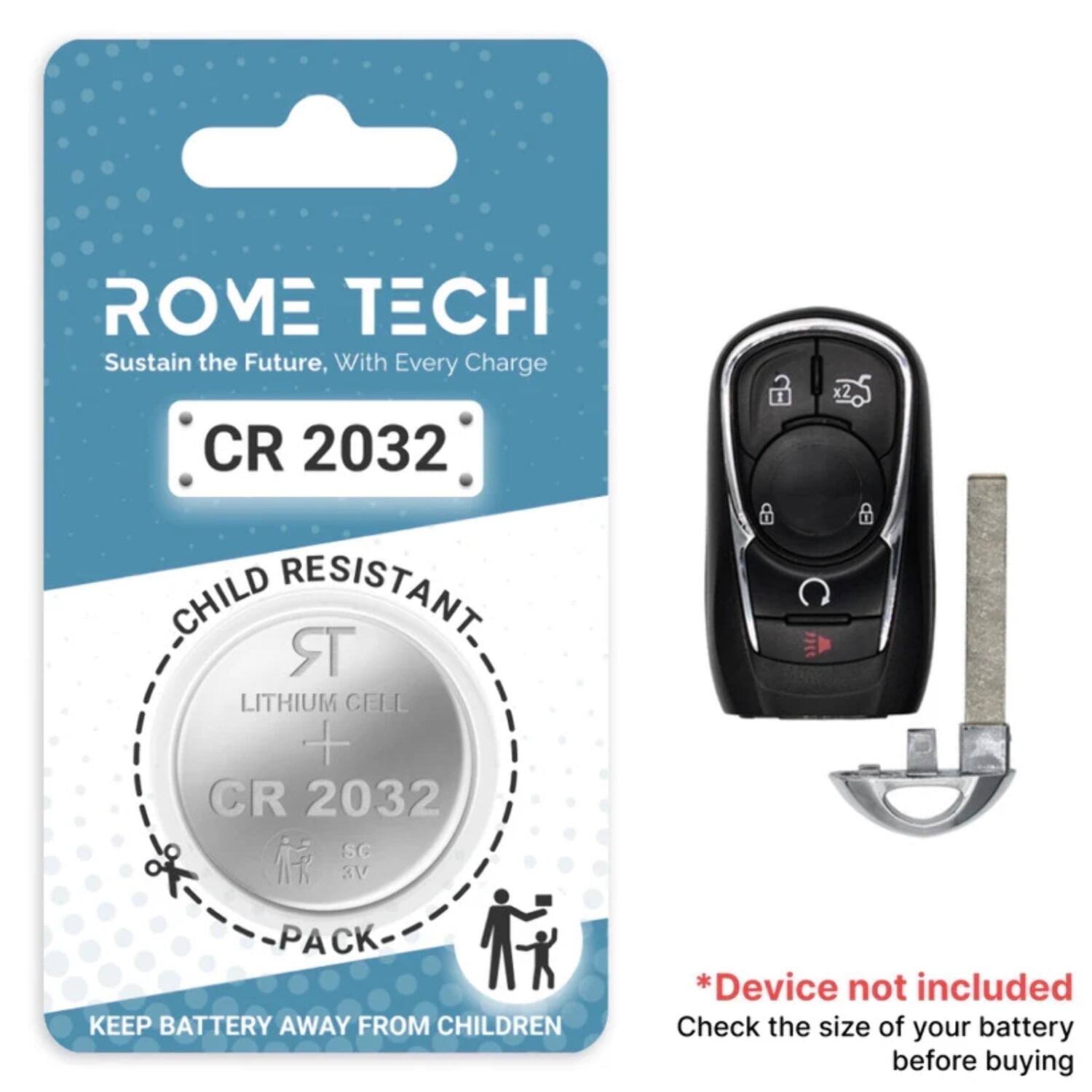 RomeTech - Replacement Battery for Key Fob - Buick LaCrosse 2017-2019