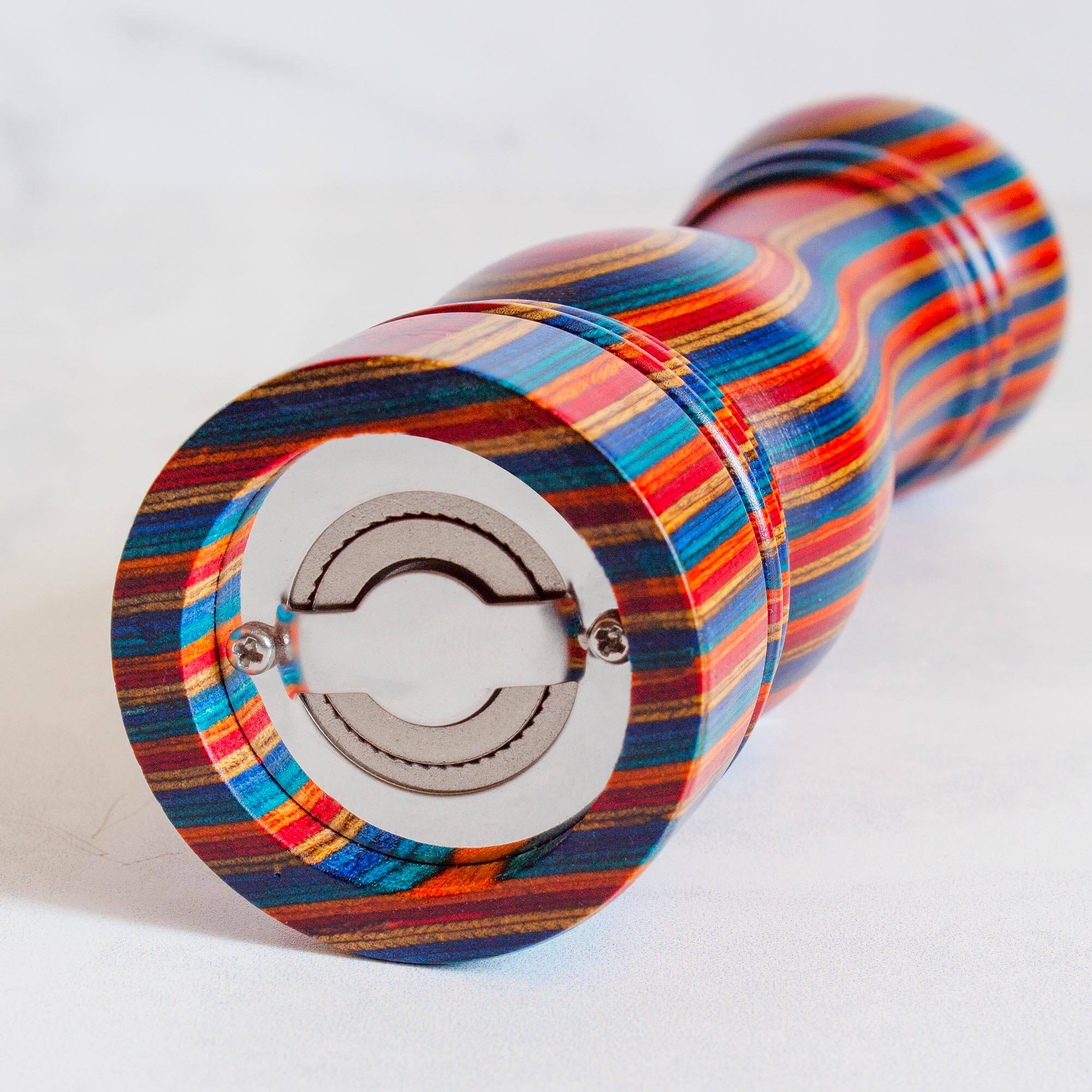 Alt View 2. Baltique - Montego Bay Collection Refillable Pepper Grinder - Blue, Orange, Red, Yellow.
