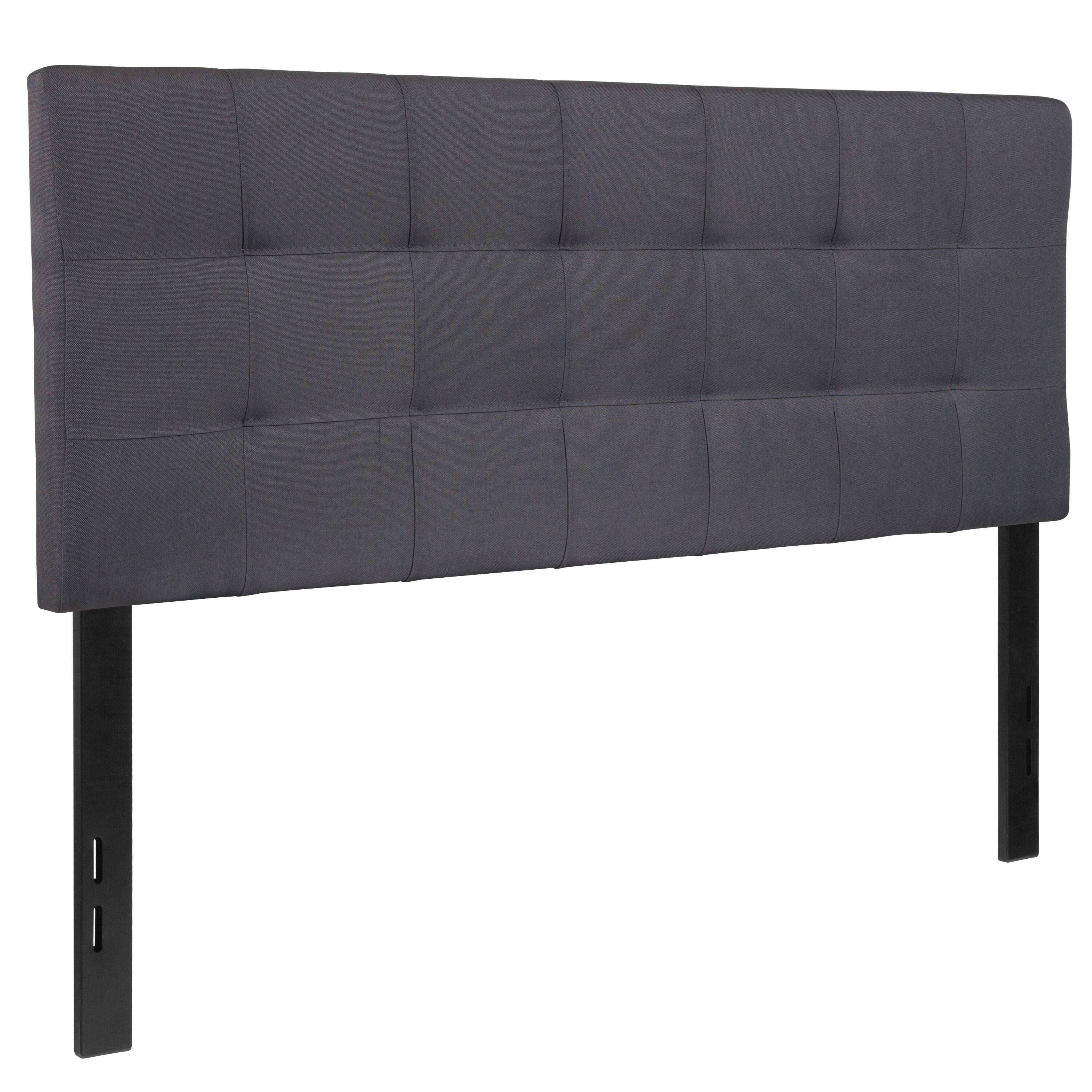 Alt View 1. Emma + Oliver - Quilted Tufted Upholstered Headboard - Dark Gray.