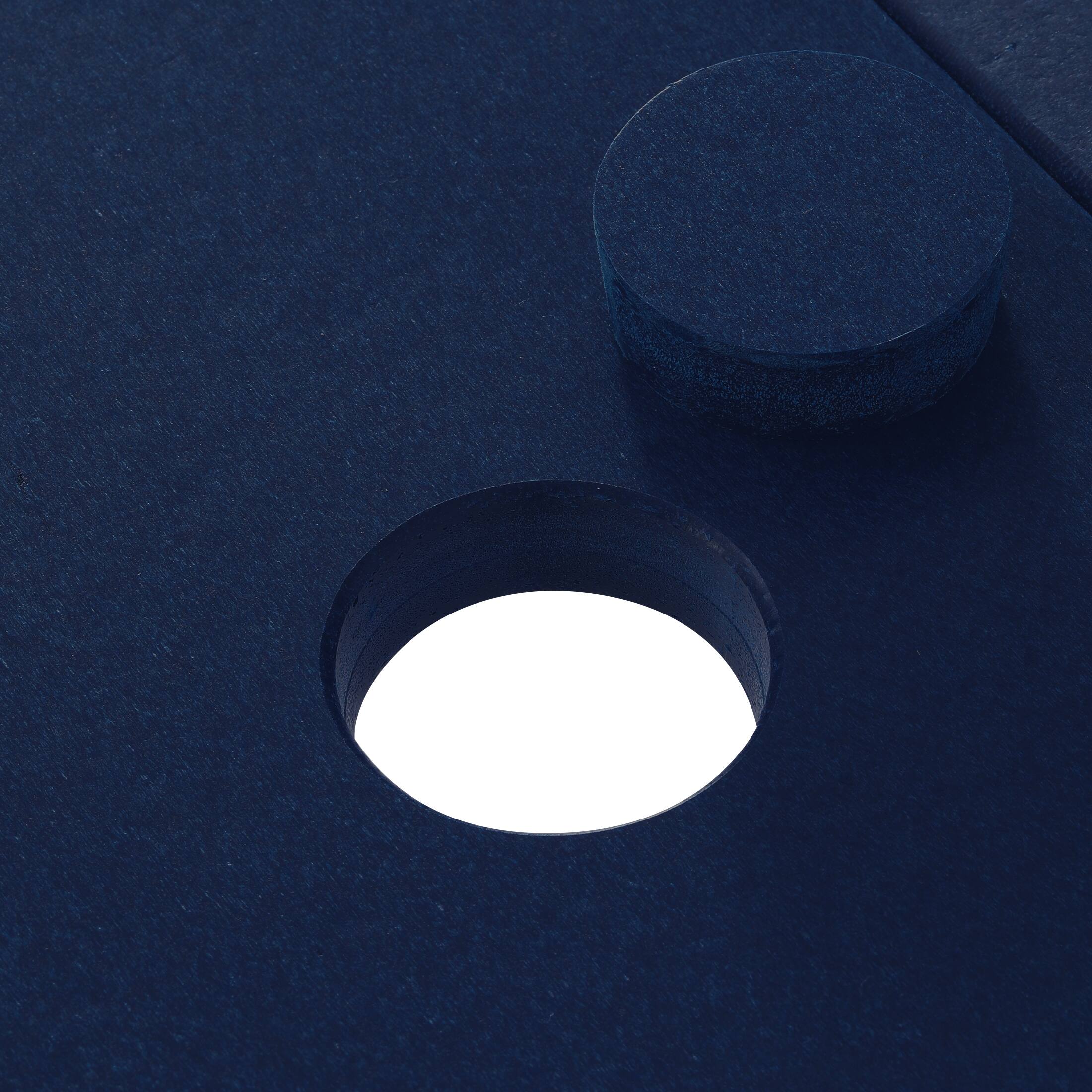 Alt View 6. WestinTrends - WestinTrends Cape May 7-Piece HDPE Outdoor Furniture Patio Dining Table With Umbrella Hole and Chairs Set For 6 - Navy Blue.