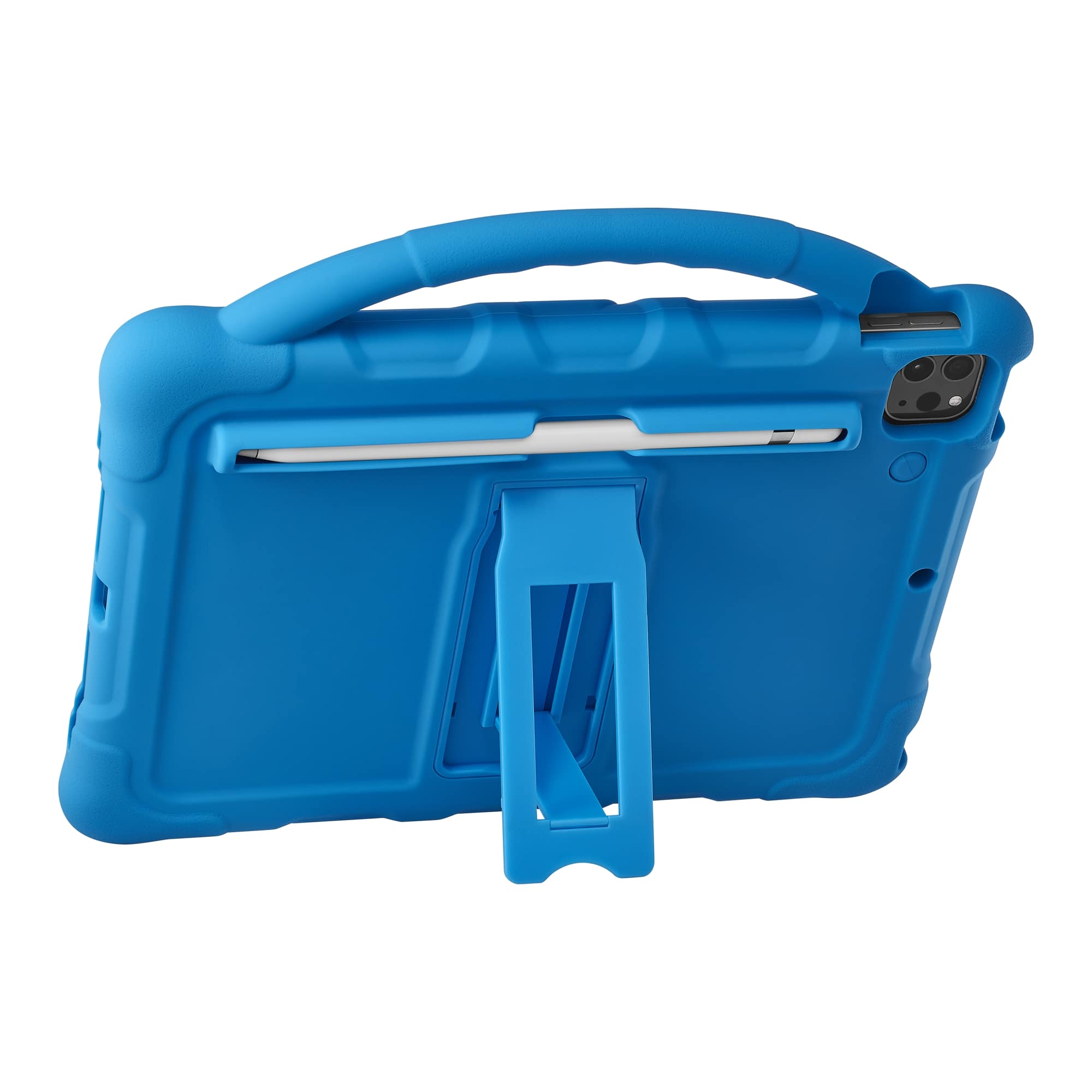 Left. Insignia™ - Bumper Case with Apple Pencil Slot for iPad 10.2"/10.9", iPad Pro 11" and iPad Air 10.9"/11" - Blue.