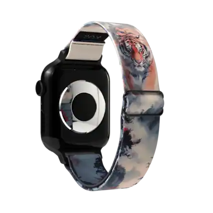 Front. ZOX - Find Your Way Tiger NFC Smartwatch Band, 22mm - Gray.