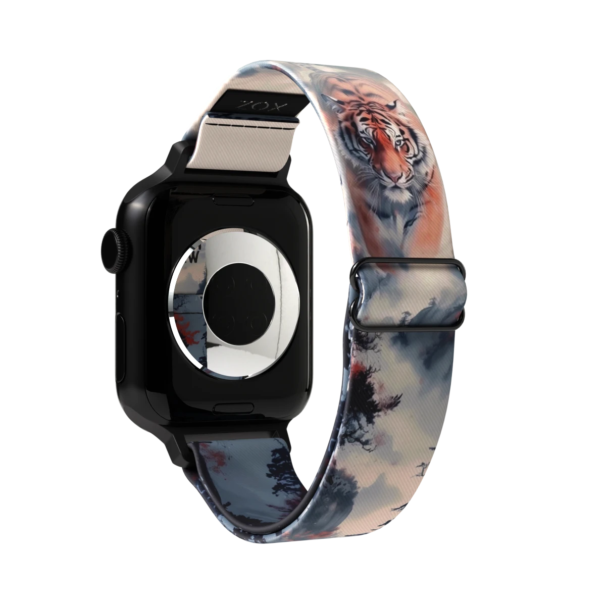 Front. ZOX - Find Your Way Tiger NFC Smartwatch Band, 22mm - Gray.