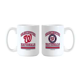 Logo Brands - Washington Nationals 15oz. Current & Throwback Mug Set - Multicolor