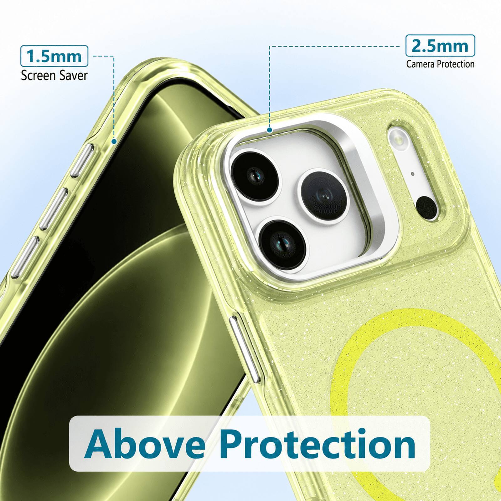 1.5mm Screen Saver  
2.5mm Camera Protection  
Above Protection