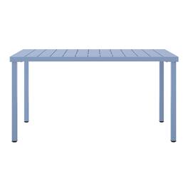 WestinTrends - Playa 59" Iron Metal Outdoor Rectangular Patio Dining Table For 6 - French Blue