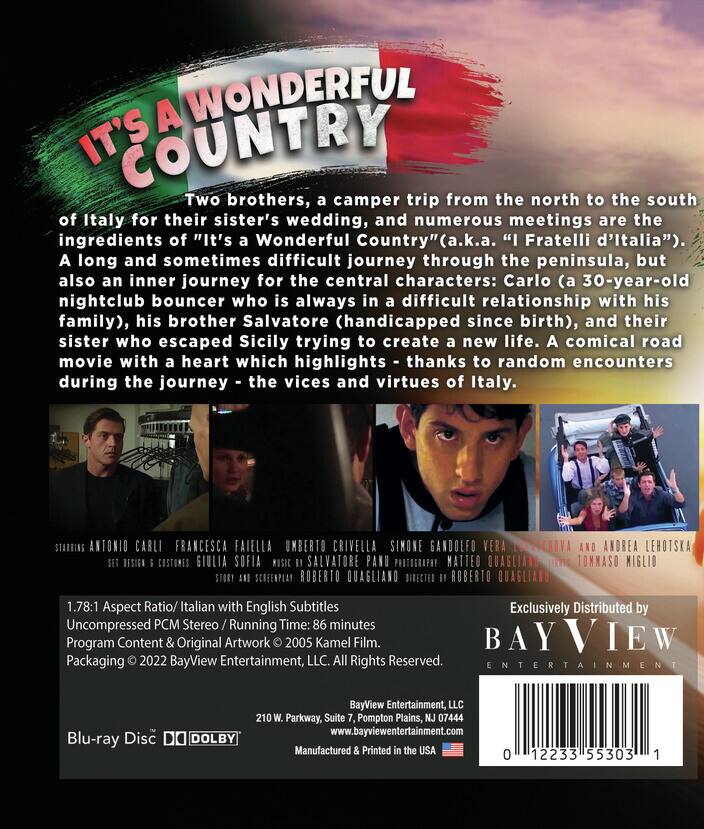 Back. It's A Wonderful Country (I Fratelli d'Italia) - Bl - BluRay.