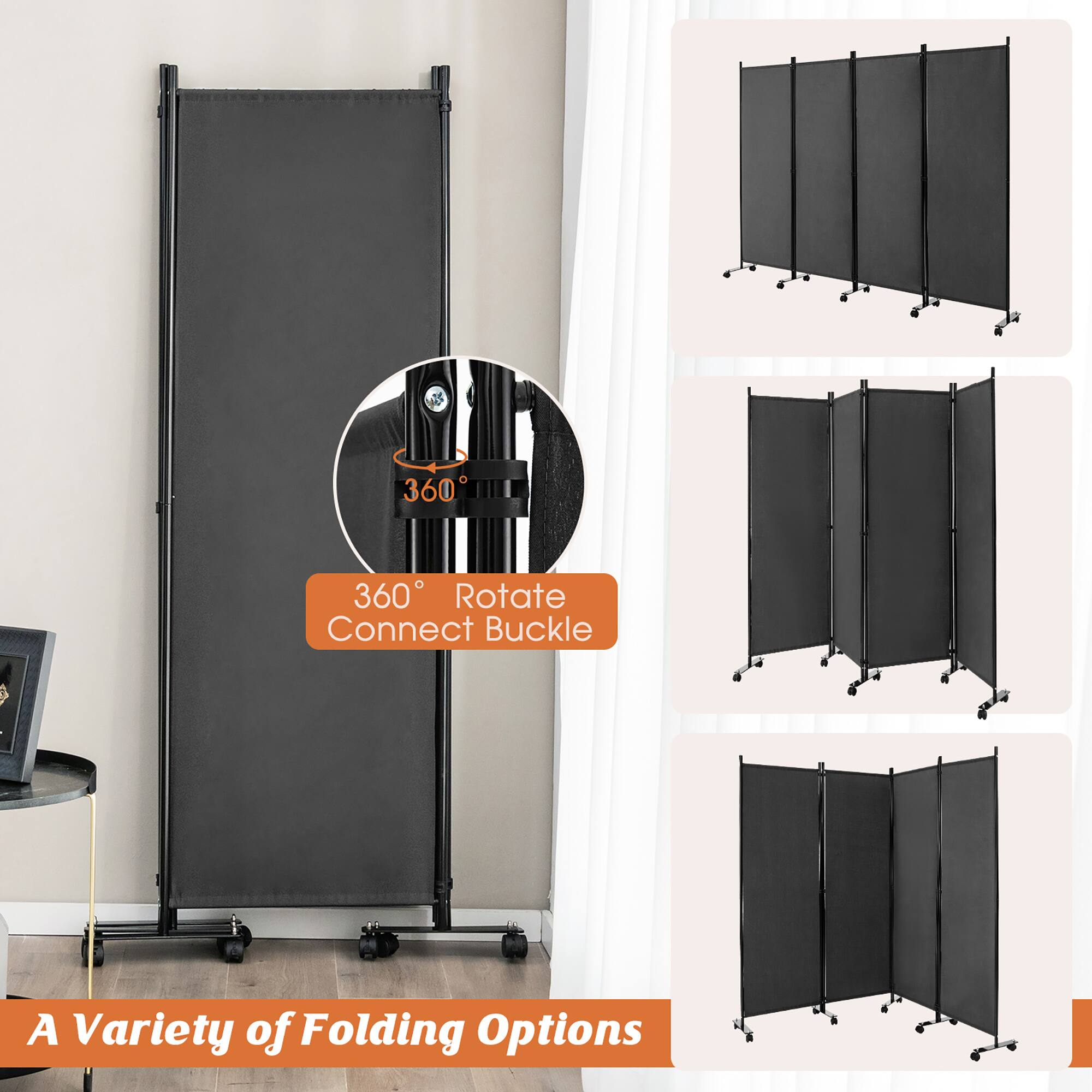 360° Rotate Connect Buckle  
A Variety of Folding Options
