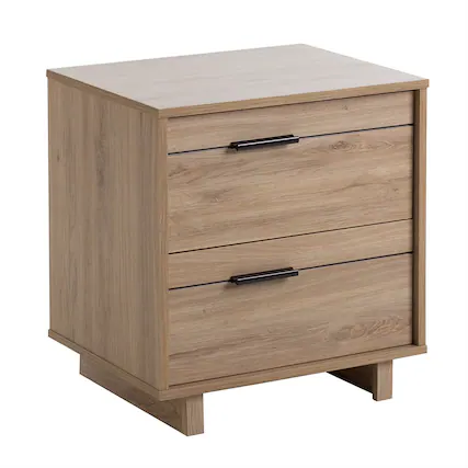 Front. Hivvago - Hivvago Modern 2-Drawer End Table Nightstand - Brown.