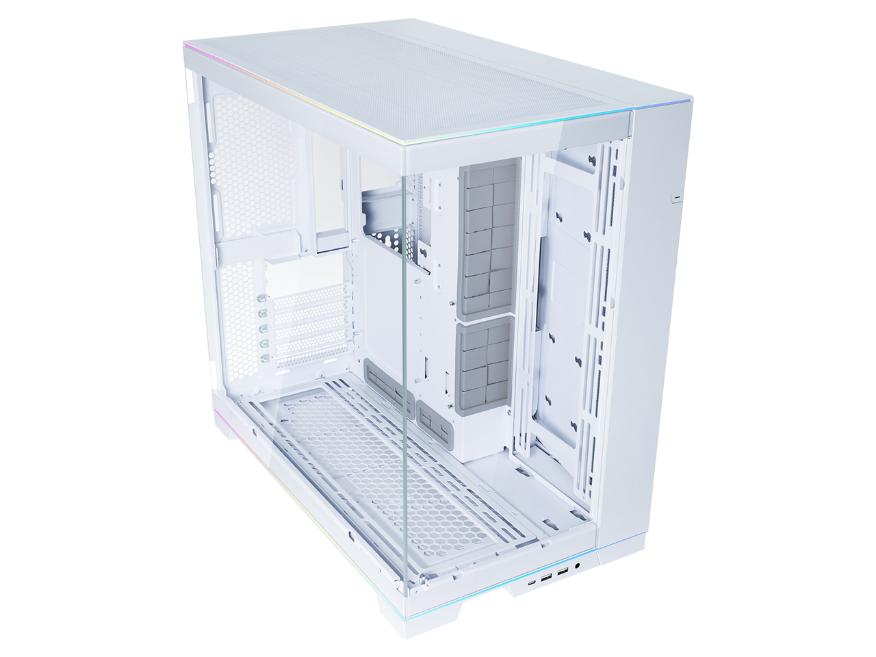 Lian Li - O11 EVO RGB  White Aluminum / Steel / Tempered Glass ATX Mid Tower Computer Case ----O11DERGBW - White