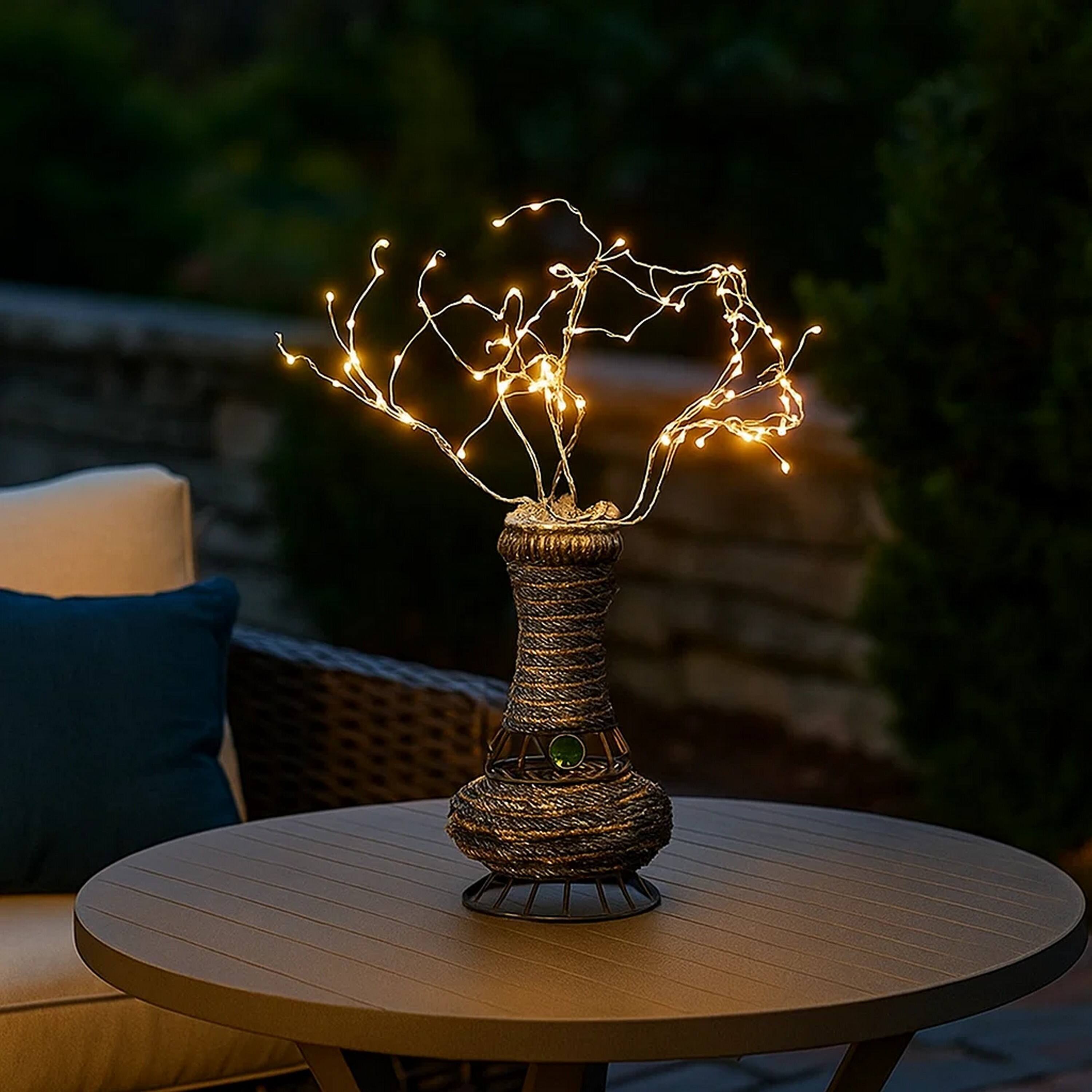 Alt View 3. Manhattan Lane - Tree Table Lamp with Aluminum Wire and Multiple LED - White.