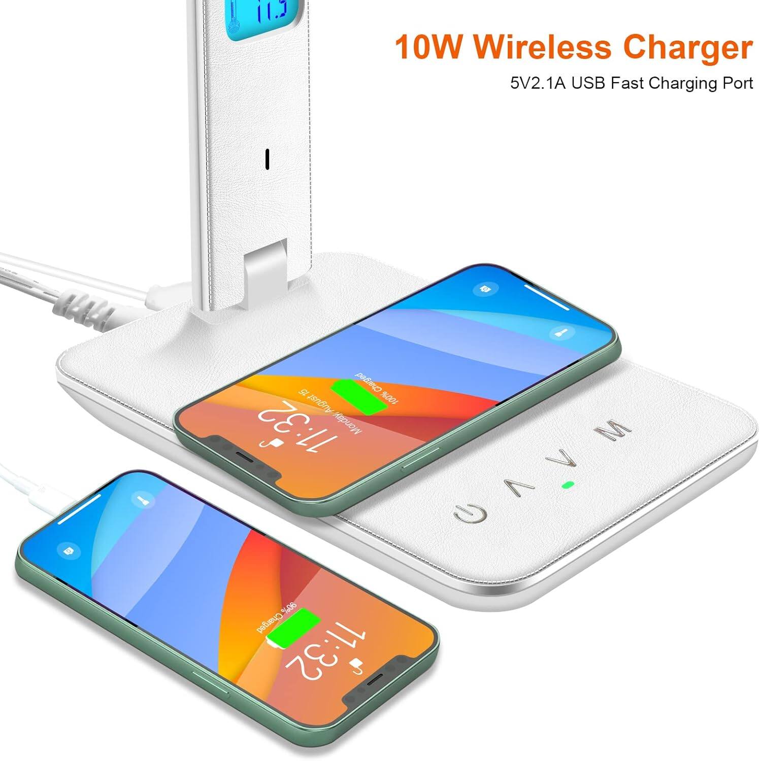 10W Wireless Charger  
5V2.1A USB Fast Charging Port