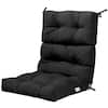 Front. Costway - Costway 22" x44" Indoor Outdoor Back Chair Cushion Tufted Pillow Patio Seating Pad - Black.