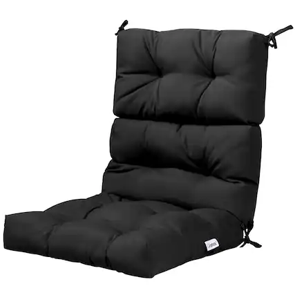 Front. Costway - Costway 22" x44" Indoor Outdoor Back Chair Cushion Tufted Pillow Patio Seating Pad - Black.