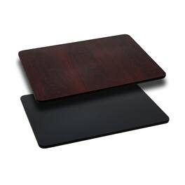 Emma + Oliver - 30"x42" Rectangular Table Top with Reversible Laminate Top - Black/Mahogany