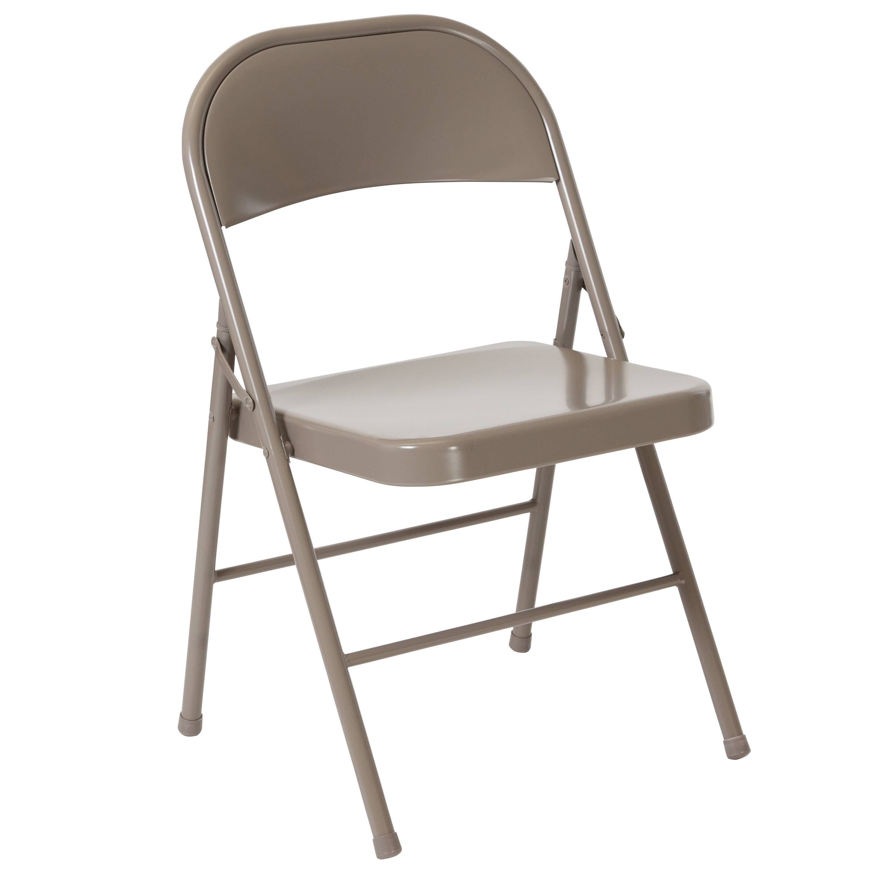 Alt View 7. Emma + Oliver - 4 Pack Double Braced Commercial Party Events Steel Metal Folding Chair - Gray.