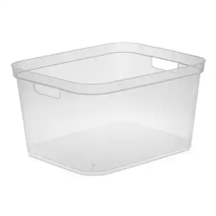 Front. Sterilite - Sterilite 8.25x12.25x15 In Storage Bin w/ Carry Through Handles, Clear (24 Pack) - Clear.