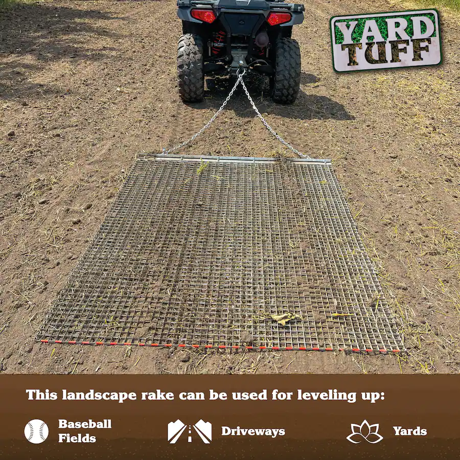 Drag Bashee Yard Tuff 455TBDM ATV/UTV 5' x 4.5' Zinc & Steel Field Surface Leveling ...
