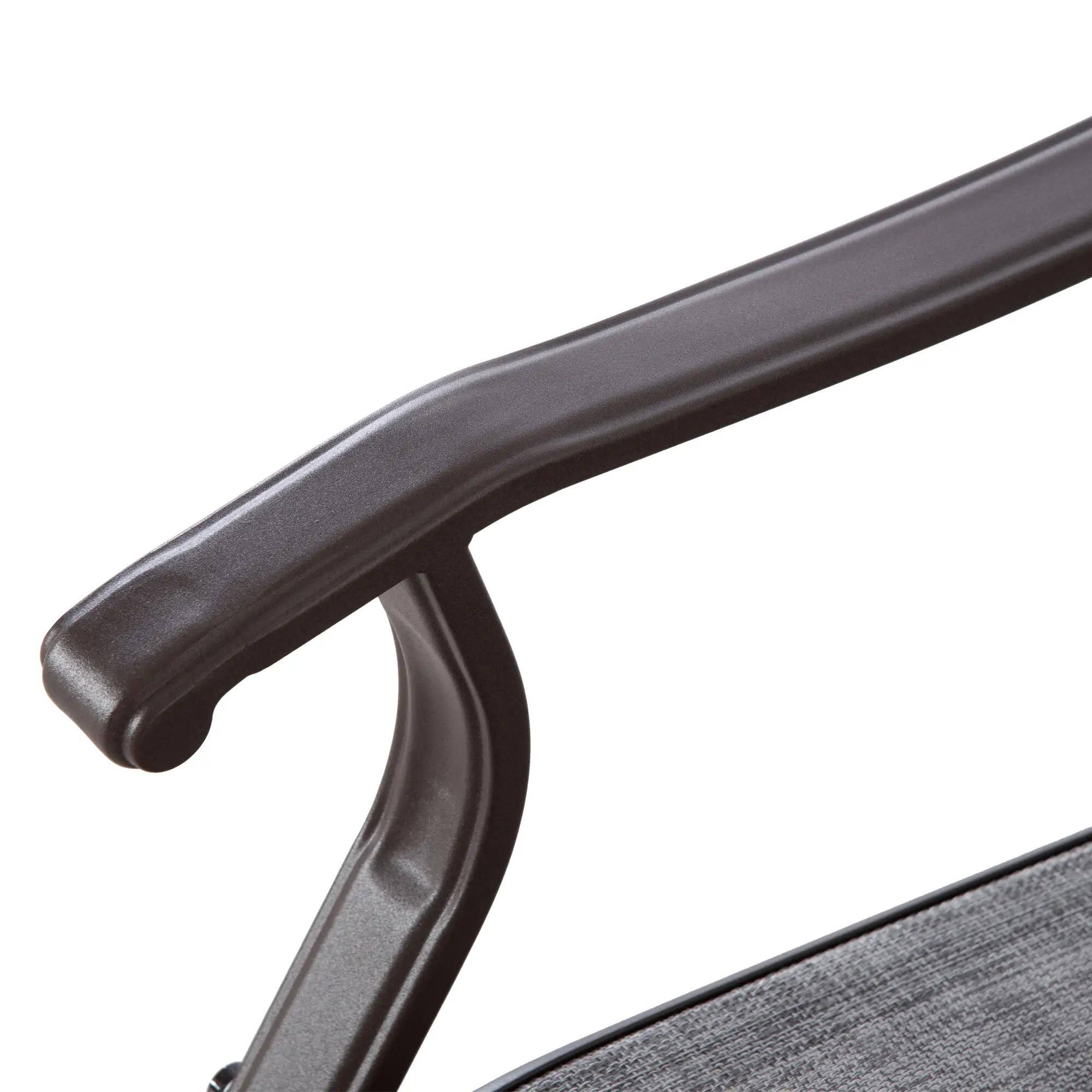 Back. Resenkos - Resenkos Patio Glider with Steel Frame, Mesh Fabric Backyard Chair, Garden Porch Relaxing, Outdoor Seating,Gray - Gray.