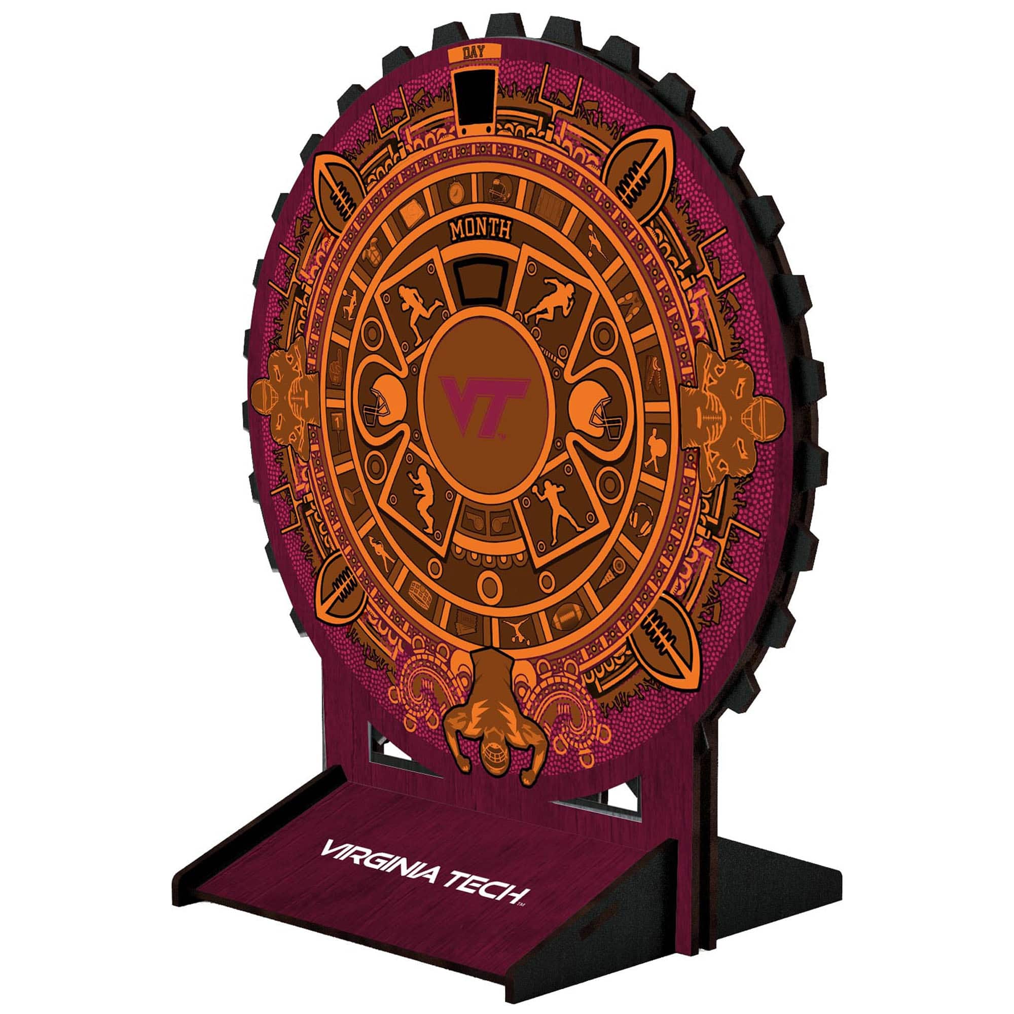 Fan Creations - Virginia Tech Hokies Aztec Circle Desk Calendar - Multicolor