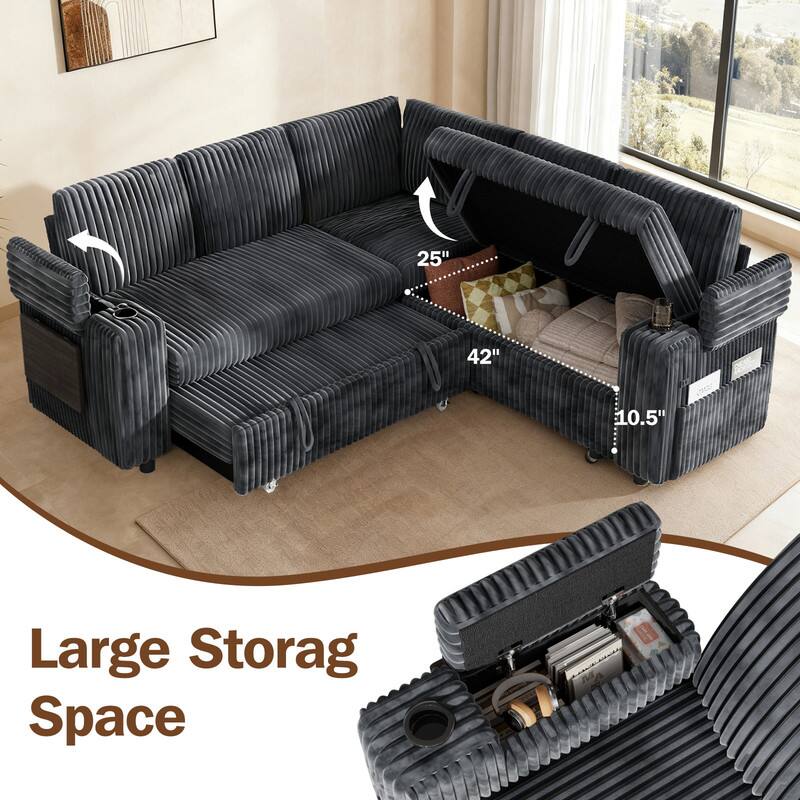 25" 42" 10.5" Large Storage Space