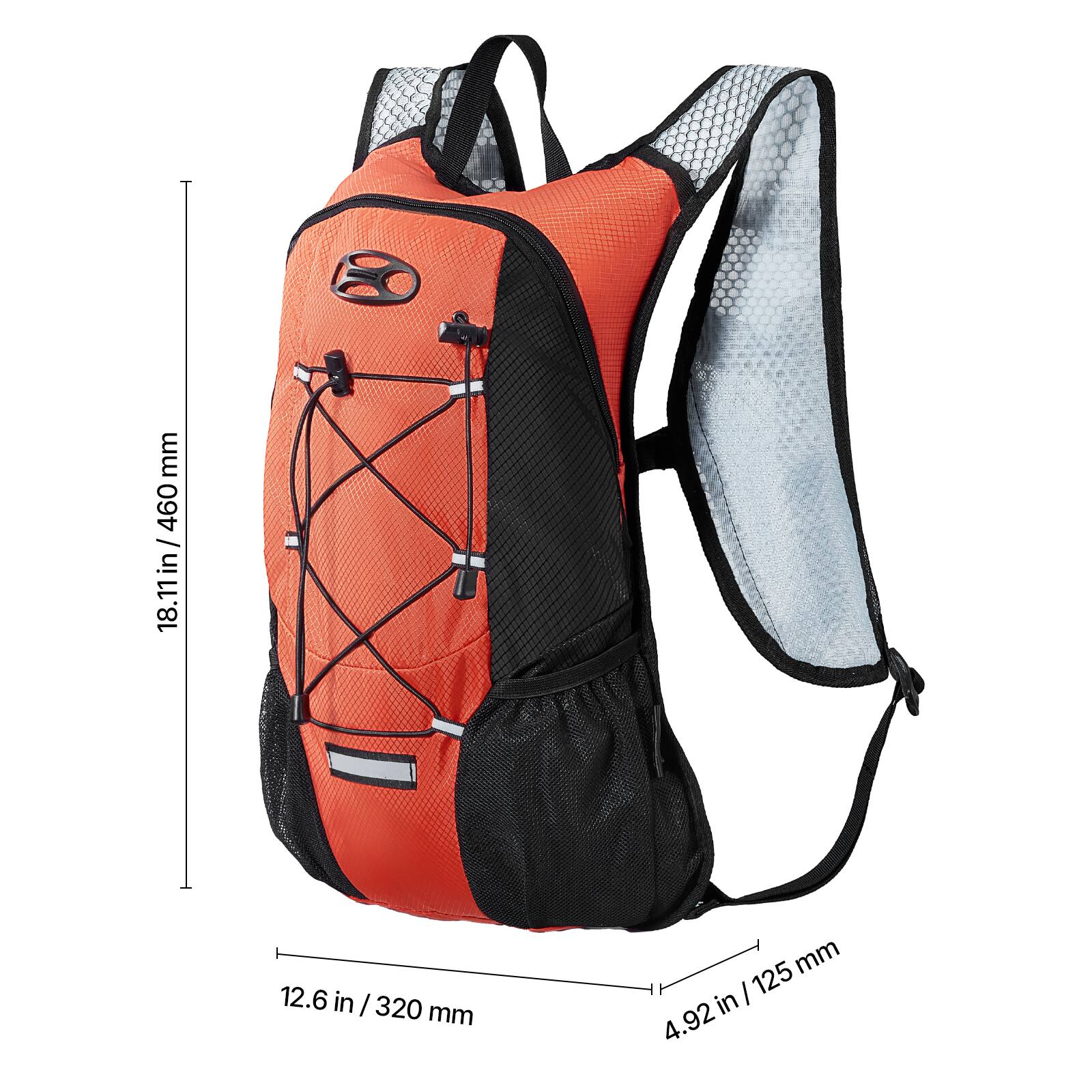 - Height: 18.11 in / 460 mm
- Width: 12.6 in / 320 mm
- Depth: 4.92 in / 125 mm