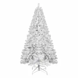 RYHNUYNE - 5FT Artificial Christmas Tree With 498 Tips and Memory Wire Branches, Hinged PVC and Easy Assembly - White