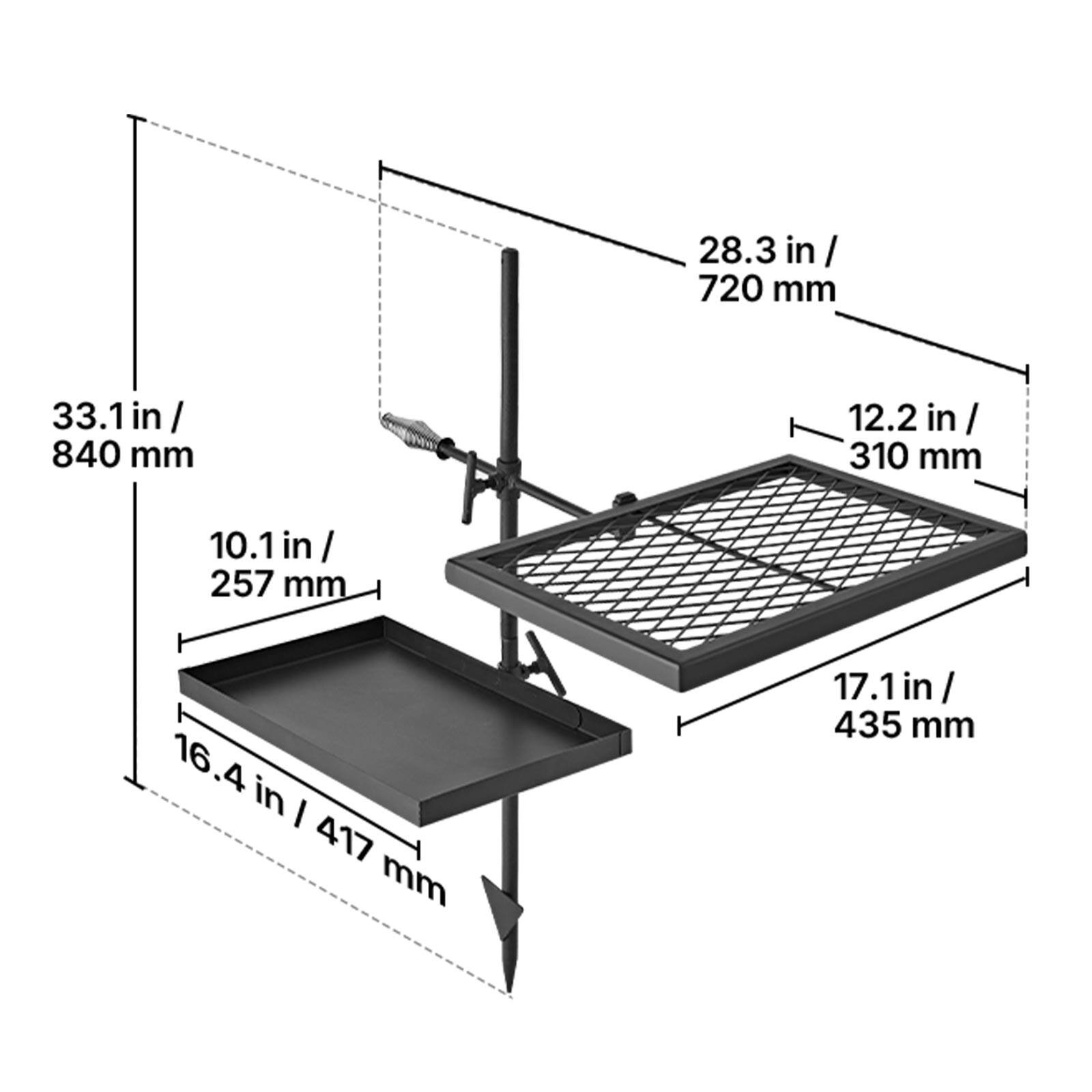 28.3 in / 720 mm  
33.1 in / 840 mm  
12.2 in / 310 mm  
10.1 in / 257 mm  
16.4 in / 417 mm  
17.1 in / 435 mm