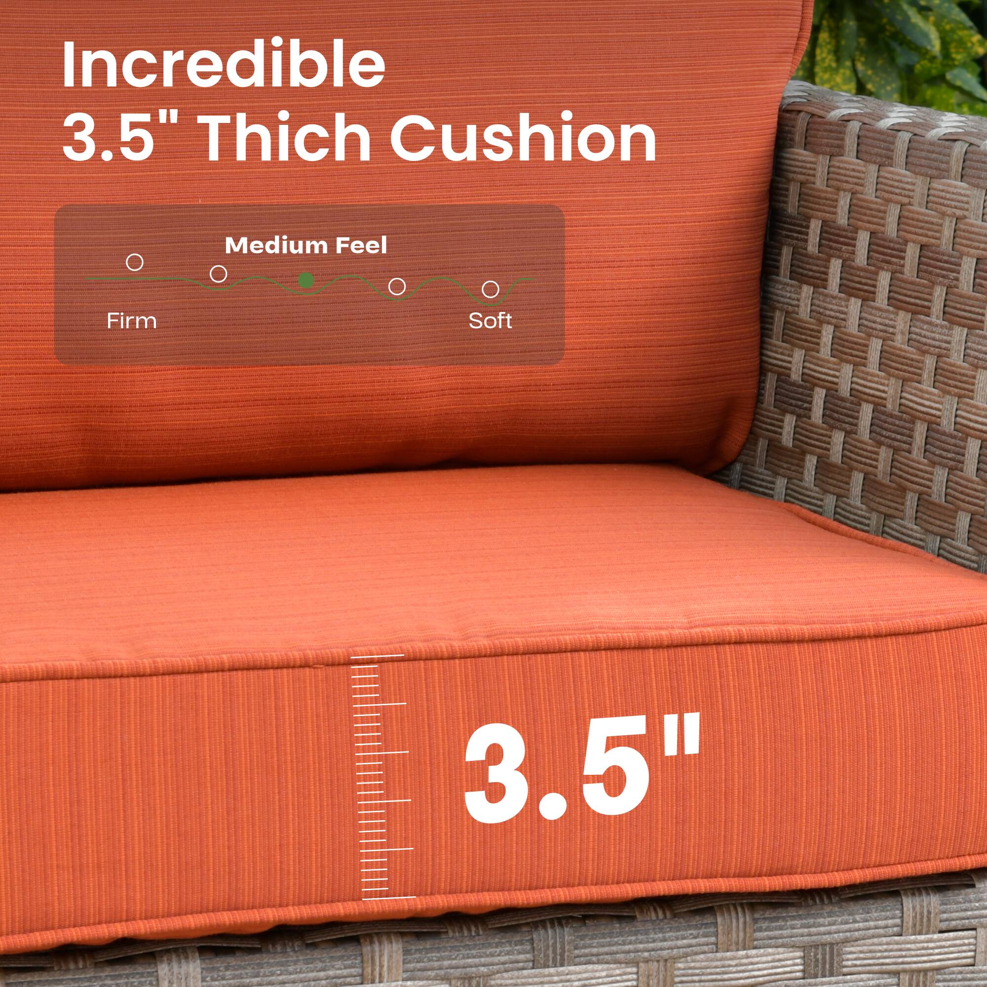 Incredible 3.5" Thick Cushion

Medium Feel

Firm Soft

3.5"