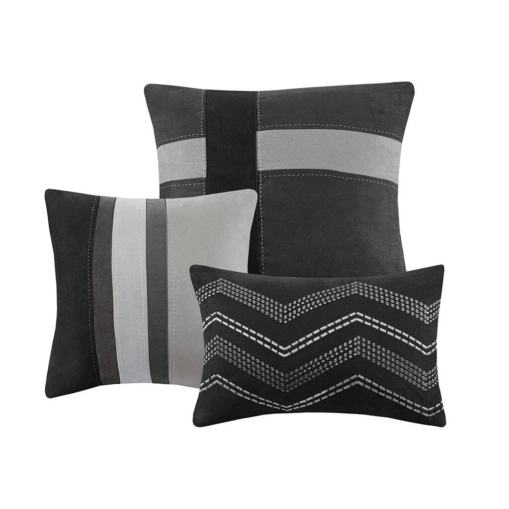 Alt View 3. Gracie Mills - Gracie Mills Kimberly 7-Piece Contemporary Microsuede Comforter Set - Black.