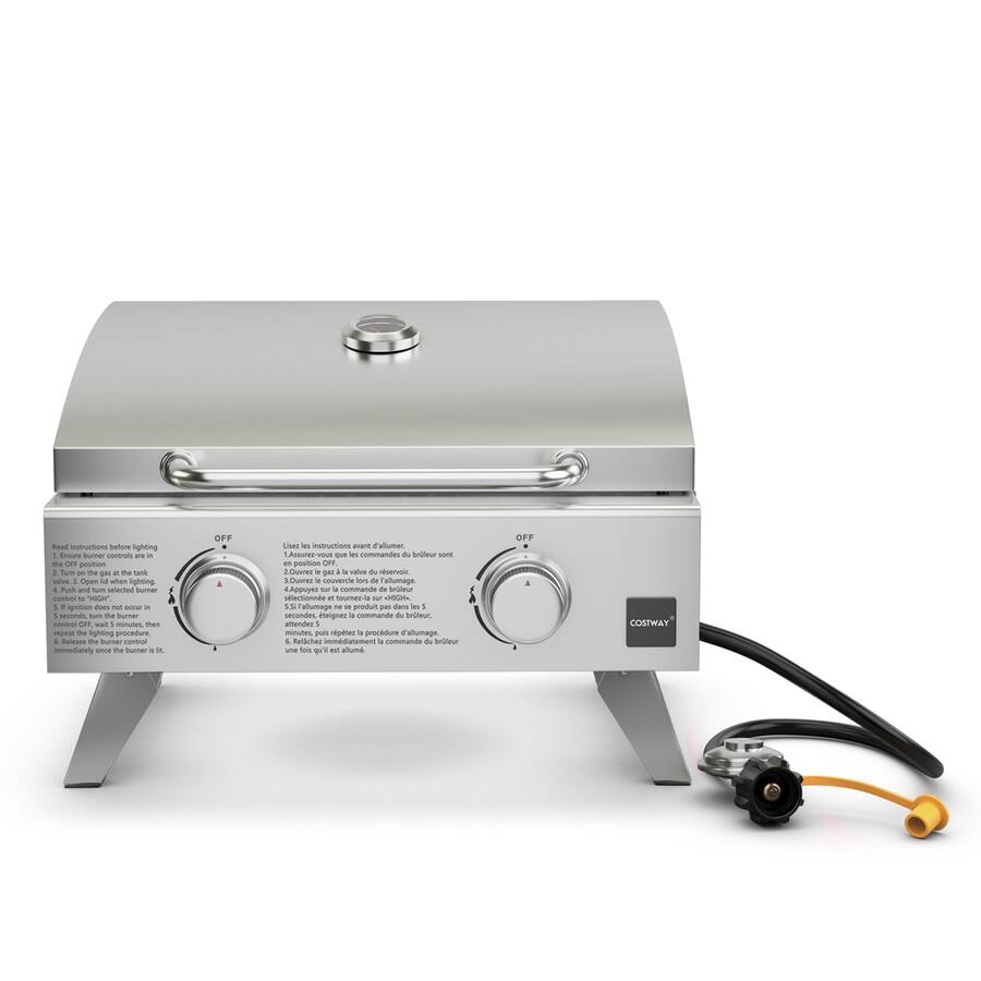 Costway 20,000 BTU Portable Gas Grill with Lid Handle Top