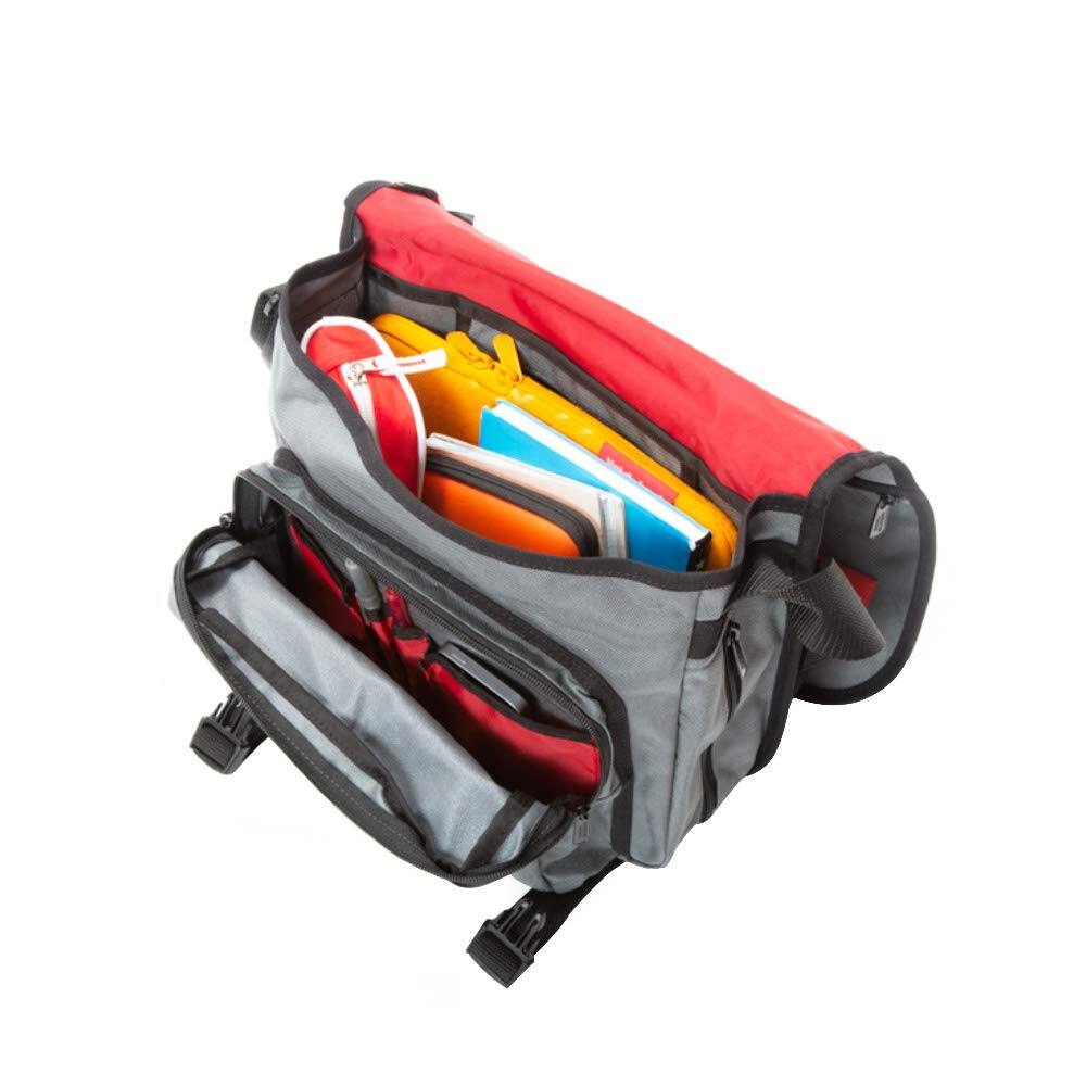 Angle. Manhattan Portage - Europa (SM) With Back Zipper and Compartments, Gray - Gray.