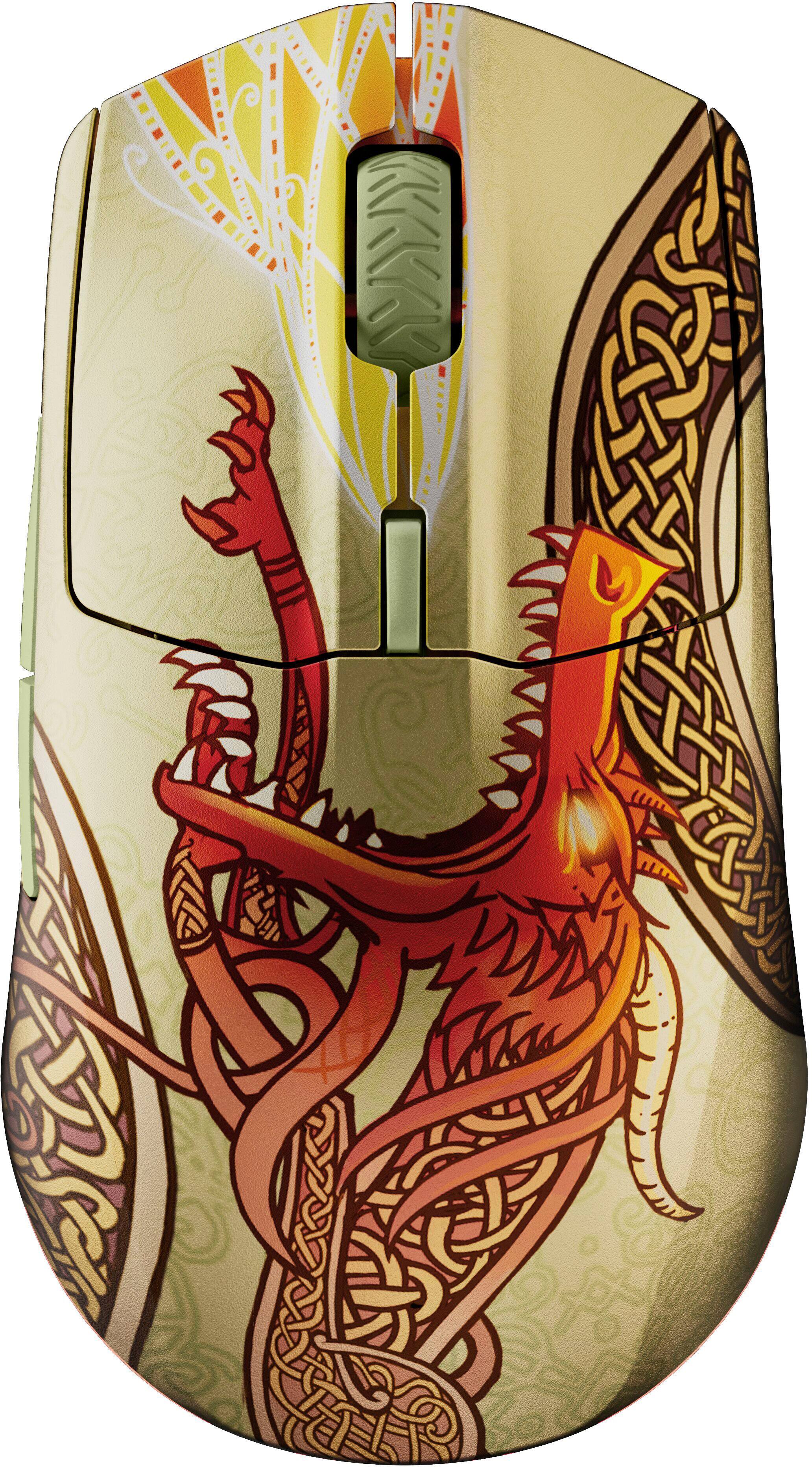 Alt View 3. SteelSeries - Aerox 3 Wireless Optical Gaming Mouse with Super Mesh Detachable USB-C Connectivity - CS2 Dragon Lore Edition.